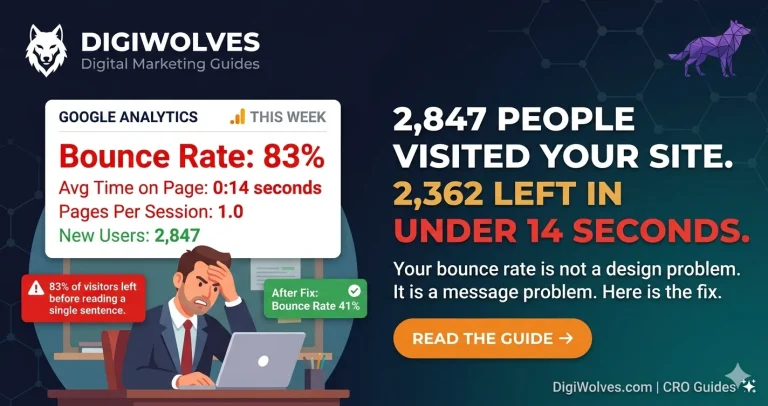 2,847 People Visited Your Website This Month. 2,362 Left in Under 14 Seconds. Your Bounce Rate Is Not a Design Problem