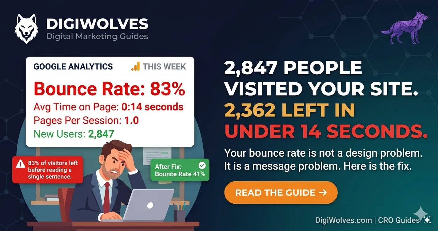 2,847 People Visited Your Website This Month. 2,362 Left in Under 14 Seconds. Your Bounce Rate Is Not a Design Problem
