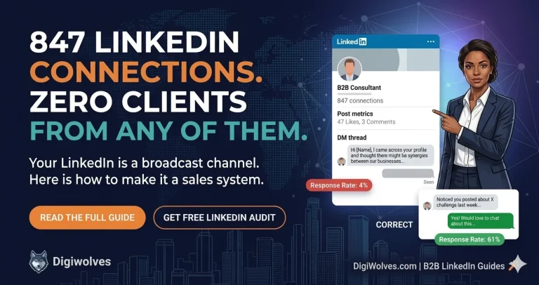 847 LinkedIn Connections. Not One Client From Any of Them. Your LinkedIn Is a Broadcast Channel. Here Is How to Make It a Sales System.