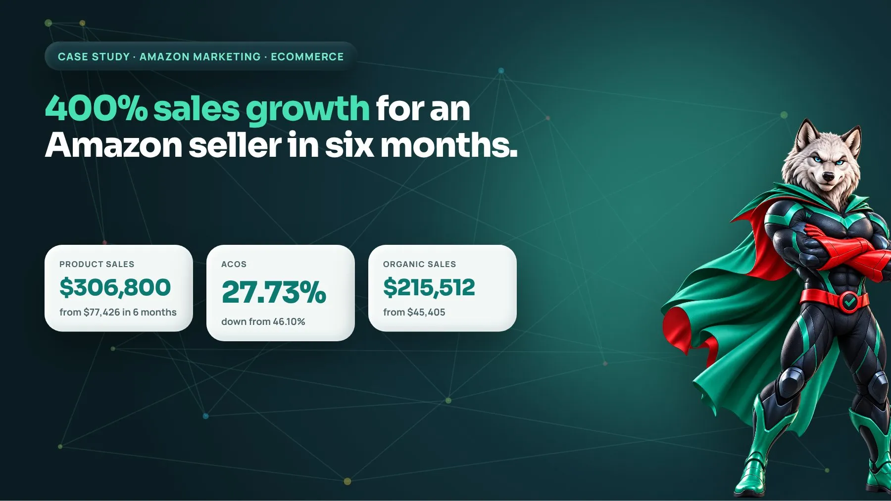 Amazon marketing case study: seller grew sales 400% to $306,800 in six months with ACoS down to 27.73%