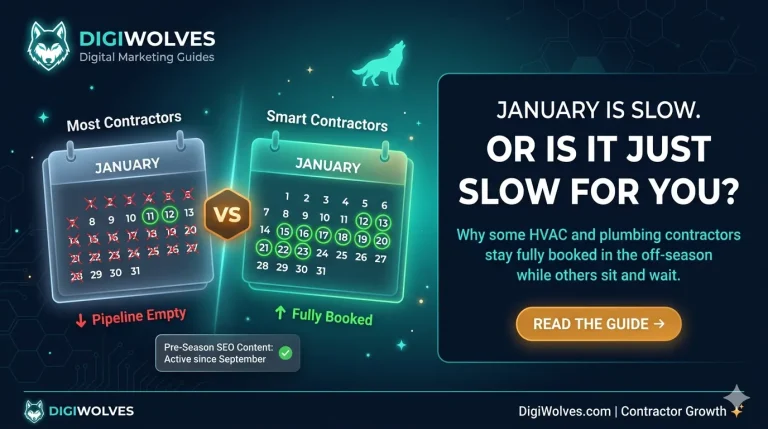 January Is Slow. Or Is It Just Slow for You? Why Some HVAC and Plumbing Contractors Stay Fully Booked in the Off-Season While Others Sit and Wait.