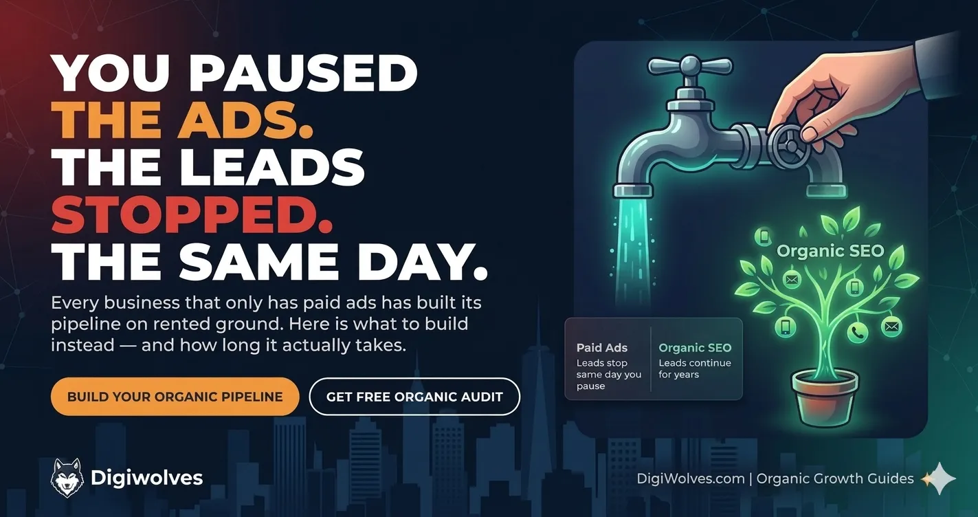 You Paused the Ads on Friday. The Leads Stopped by Saturday Morning. Here Is Why That Means Your Business Has a Serious Problem And What to Do About It.